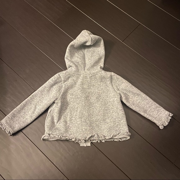 Falls Creek Kids gray with blue & pink heart zip up sweatshirt hoodie 12M NWOT - Picture 4 of 4